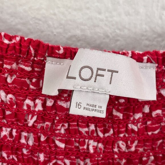 Loft Womens Plus 16 Heart Cinched Sweetheart Neck Blouse Shirt Top - Picture 5 of 12